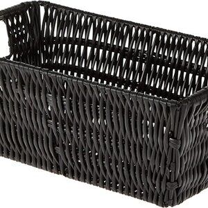 NEW Small Shelf Black Tote Basket